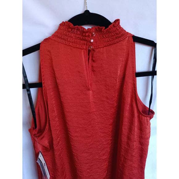 AB Studio Y2K Satin High Neck Sleeveless Elastic Flowers Small NWT Vintage - Picture 7 of 9